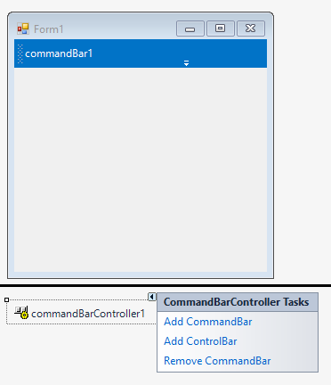 Form with CommandBar in designer