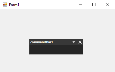 Command bar applied with Office 2016 black