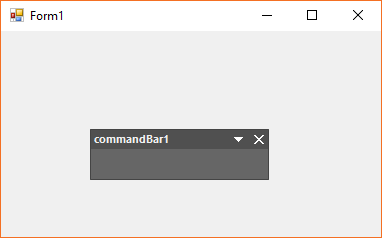 Command bar applied with Office 2016 dark gray
