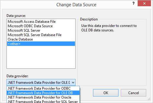 Choose the data connetion through the visual studio