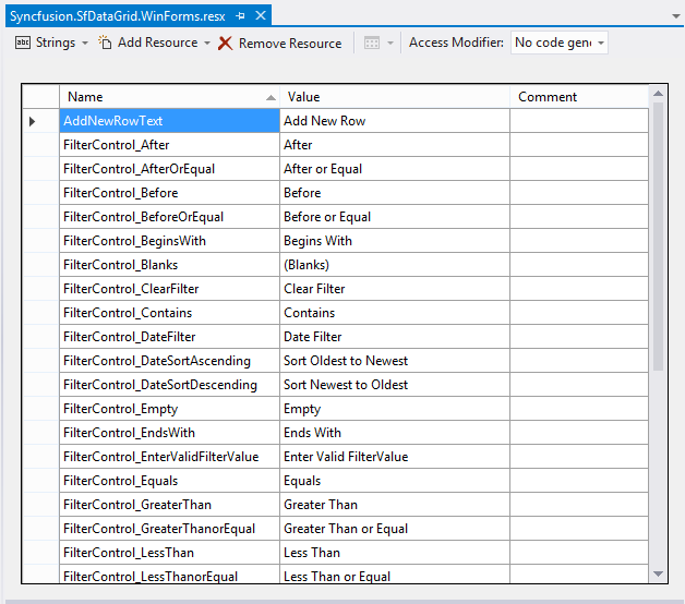 Addnewrow resx file customiztion in windows forms datagrid