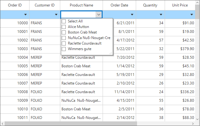 Windows forms datagrid showing immediate update column filter