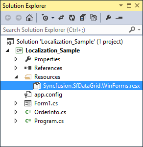 Added default resource file of winforms datagrid shown in solution explorer