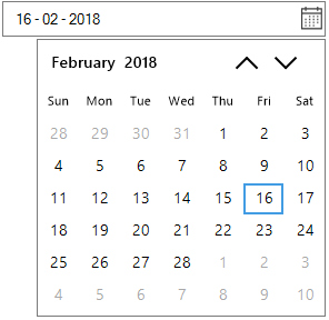 Change drop down calendar alignment