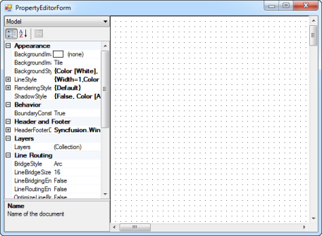 Property editor control through code in WindowsForms