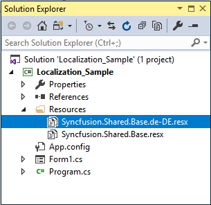 Added resource file shown in solution explorer