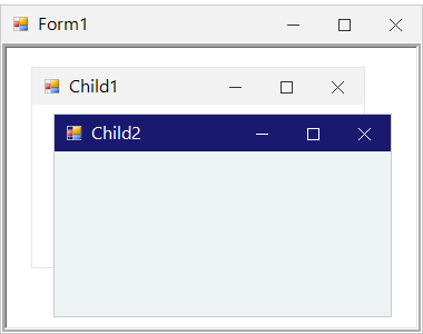 Winforms showing the mdi customization form