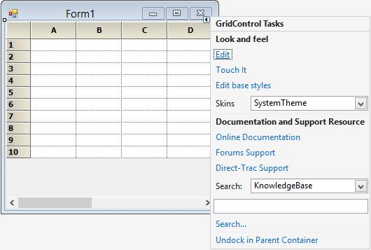 windows forms grid control showing edit option