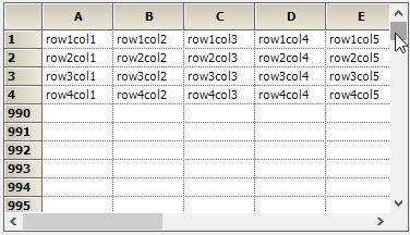 Windows forms grid displays row count without using the hidden scroll logic