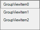 Windows Forms GroupView showing added items