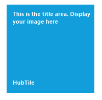 Hubtile with header and footer text