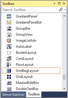 Drag and drop GridBagLayout from toolbox