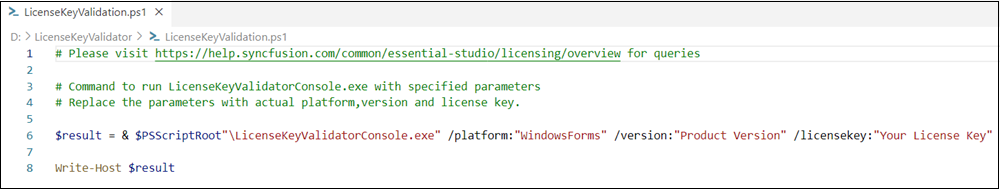 LicenseKeyValidation script