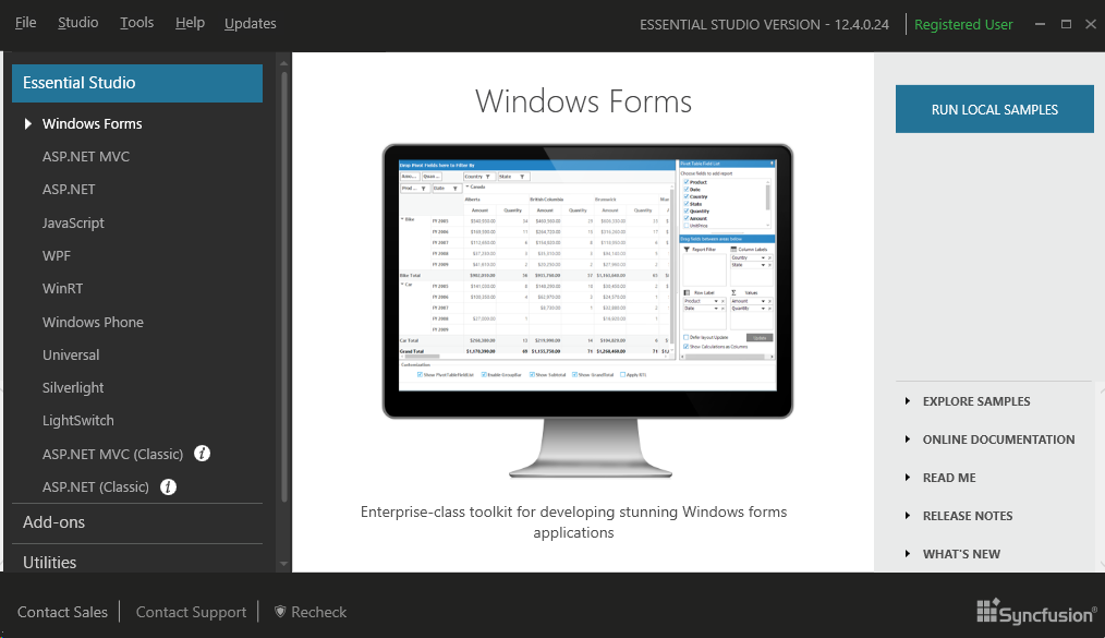 Displaying Essential Studio Enterprise Edition window