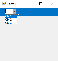 Form with ComboboxBarItem