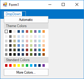 Form with DropDownBarItem and CustomControl