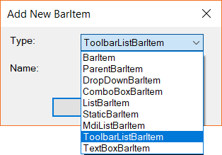 ToolBarListBarItem selected