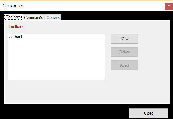 The Customize dialog with modified styles