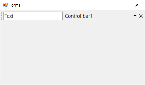 Control bar with text box