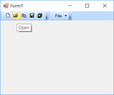 Menu control is applied with Office 2007 Outlook theme