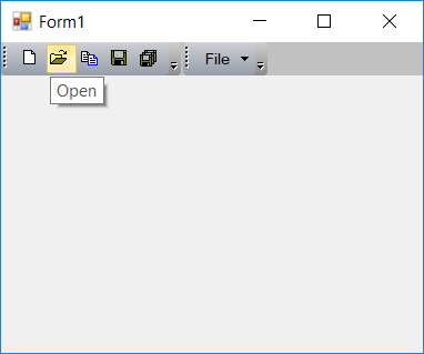 Menu control is applied with Office 2010 black theme