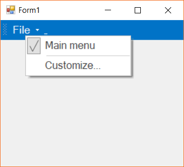 Context menu in menu bar