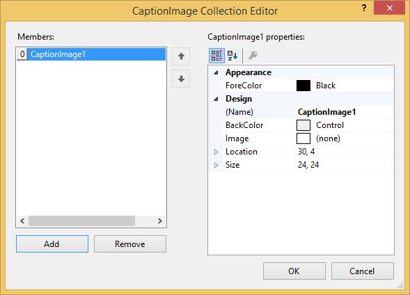 Caption image added through collection editor window