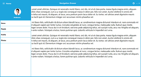 NavigationDrawer for Windows Forms providing sliding panel