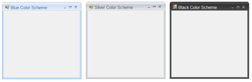 Winforms showing colorscheme blue applied in office2007form