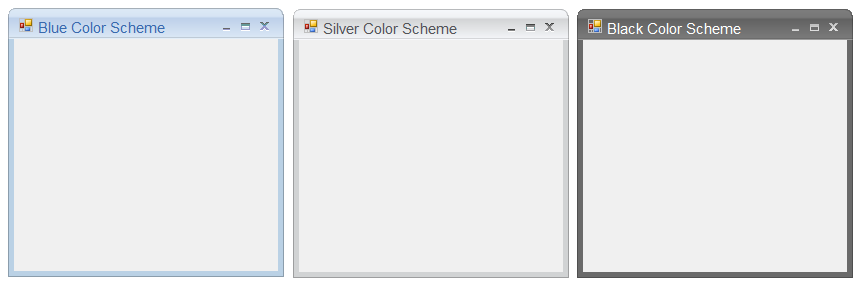 Winforms showing colorscheme blue applied in office2010form