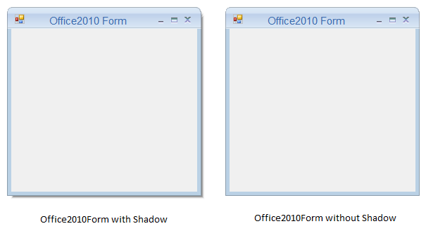 Winforms showing the enabled shadow of the office2007form