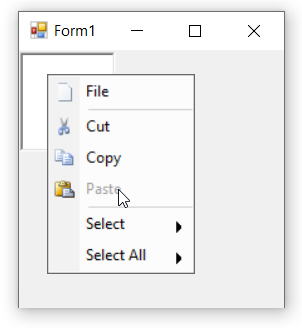 Display image in menu items