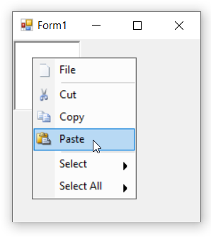 Display image in menu items