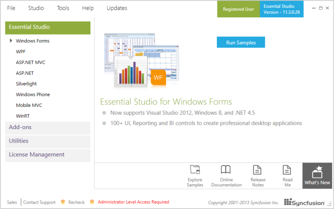 Essential Studio Enterprise Edition window Displayed