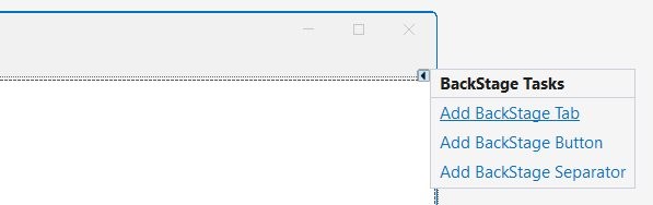 WindowsForms Ribbon BackStage Adding BackStageTab