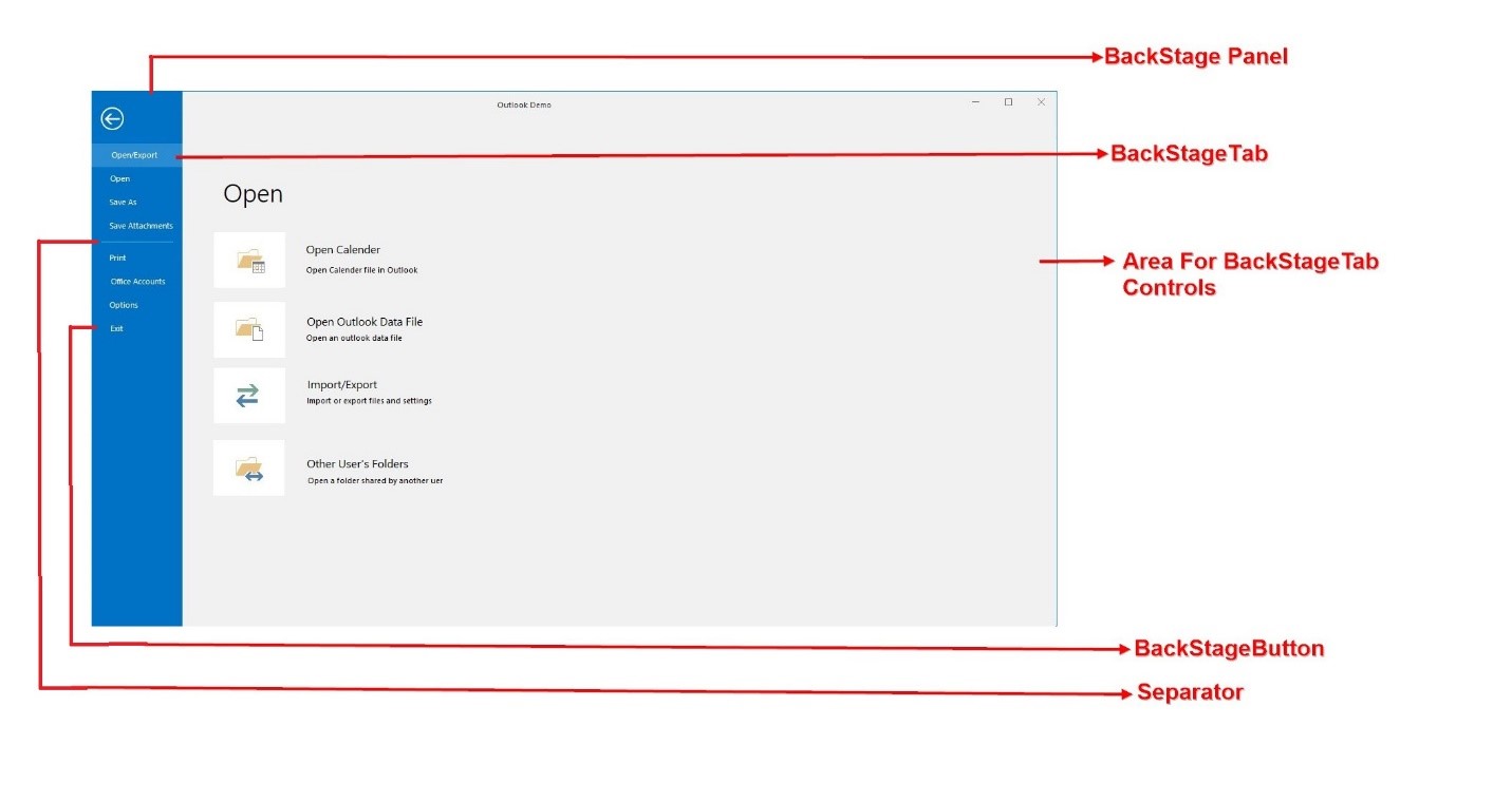 WindowsForms Ribbon BackStage