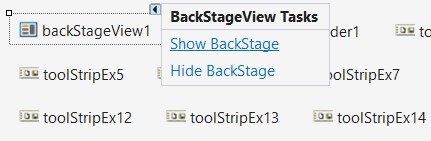 WindowsForms Ribbon open BackStage using ShowBackStage