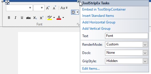 Smart Tag of ToolStripEx