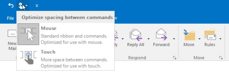 Windows Forms Ribbon Touch and Mouse Mode