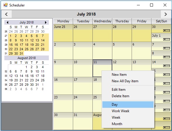 Changing view in WinForms Scheduler