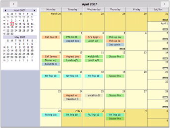 windows forms schedule showing month view