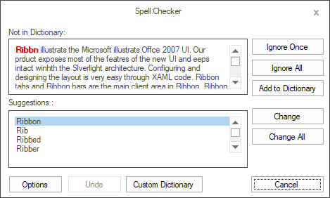 WindowsForms Spell Checker control added in designer