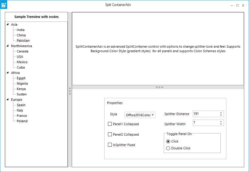 Splitter control for Windows forms to resize docked controls