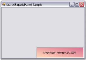 Create StatusBarAdvPanel through code in WindowsForms application