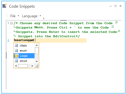 Append code snippet in syntax editor from Intellisense