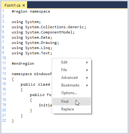 Add user defined custom menu item in context menu of syntax editor