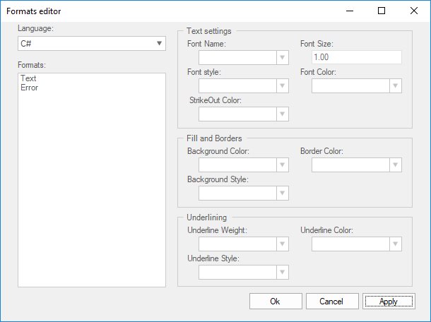 Display Font configuration dialog to customize the font settings
