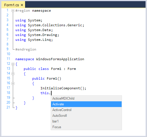 Intellisense to choose items in syntax editor