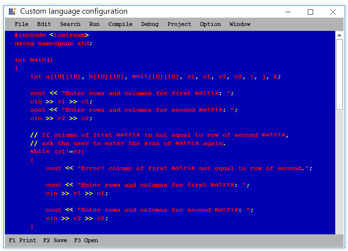 Format the text by user defind language in syntax editor