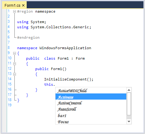 Font of items in WindowsForms Syntax Editor